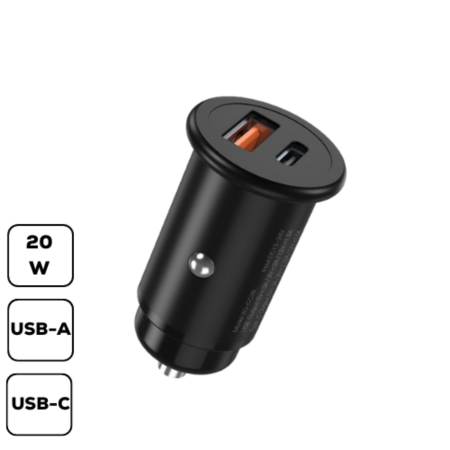 XO CC38 PD QC3.0 20W autós töltő, Fekete