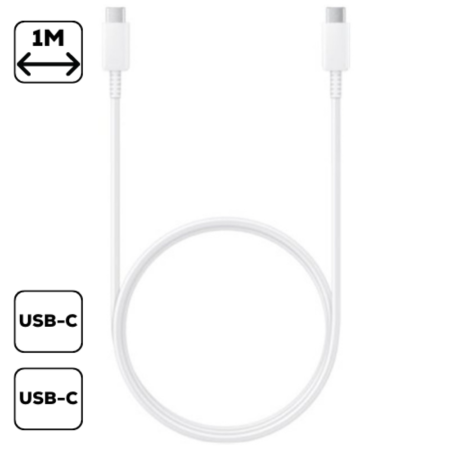 Samsung C-to-C kábel, (5A), Fehér