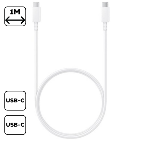 Samsung C-to-C kábel, (5A), Fehér