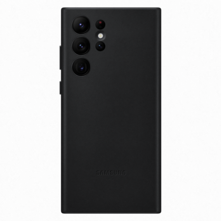 Samsung Galaxy S22 Ultra bőr hátlap, Fekete,sérült