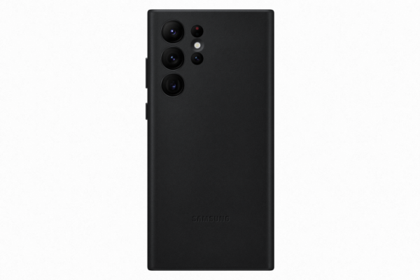 Samsung Galaxy S22 Ultra bőr hátlap, Fekete,sérült