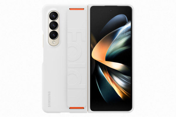Samsung Z Fold 4 Szilikon Grip tok, Fehér,sérült