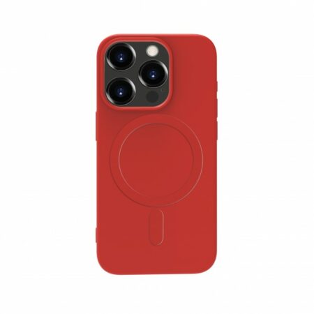 iPhone 15 Plus mágneses szilikon tok, Piros