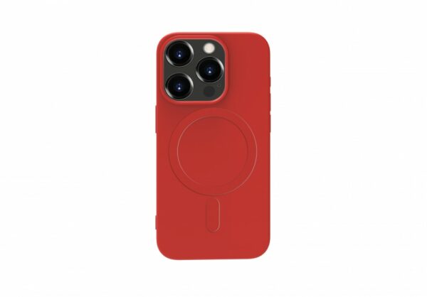 iPhone 15 Plus mágneses szilikon tok, Piros