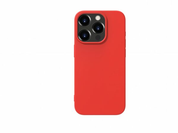 Premium szilikon tok, iPhone 15 Pro, Piros