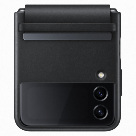 Samsung Galaxy Z Flip 4 bőr tok, Fekete,sérült