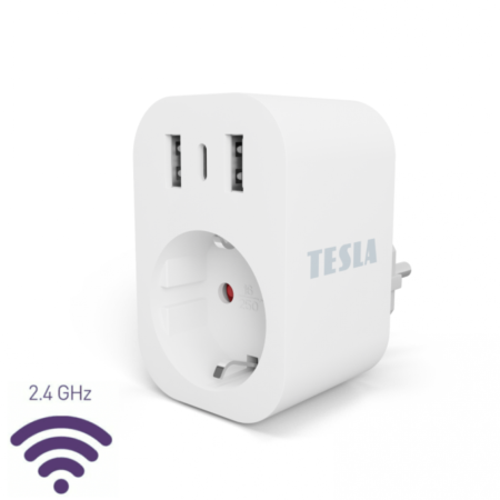 Tesla okos konnektor 3 USB kimenettel (2 USB-A, 1 USB-C)