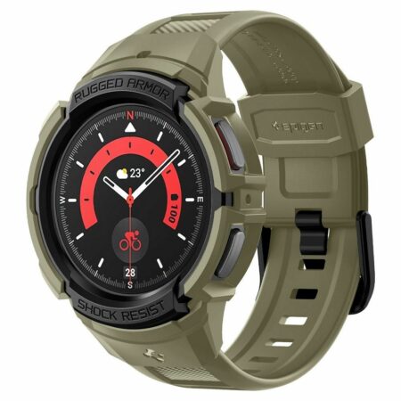 SPIGEN Rugged Armor ”PRO” for SAMSUNG WATCH 5 PRO (45 MM) vintage khaki