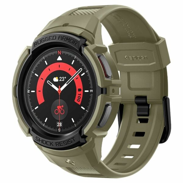 SPIGEN Rugged Armor ”PRO” for SAMSUNG WATCH 5 PRO (45 MM) vintage khaki