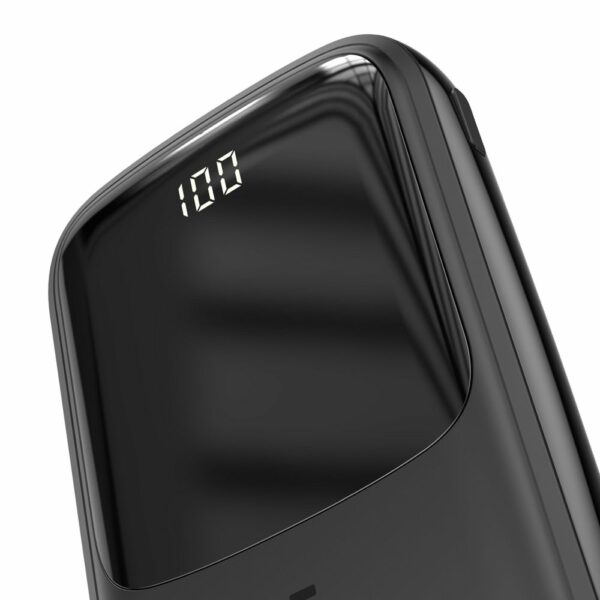 Power Bank BASEUS QPow - 10 000mAh LCD Quick Charge PD 15W with cable to Lightning 8-pin black PPQD-B01 - Image 3