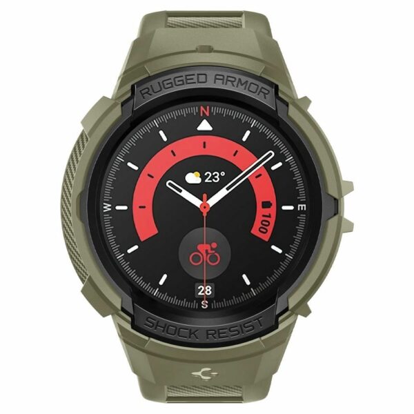 SPIGEN Rugged Armor ”PRO” for SAMSUNG WATCH 5 PRO (45 MM) vintage khaki - Image 7