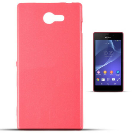 Sony Xperia M2 (D2303) rózsaszín szilikon tok