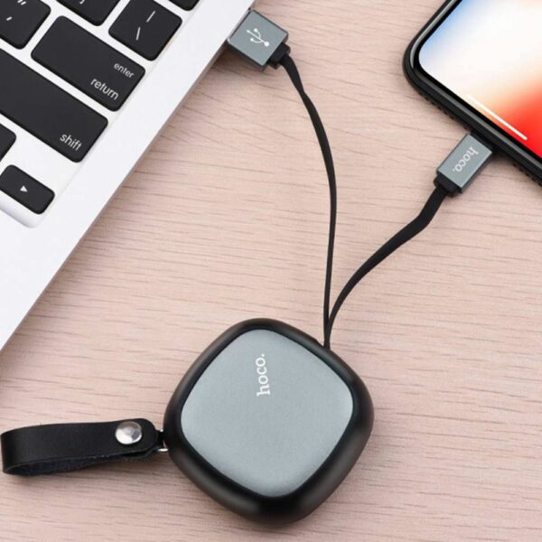 Hoco USB kábel Retractable U33 lightning fekete - Image 6
