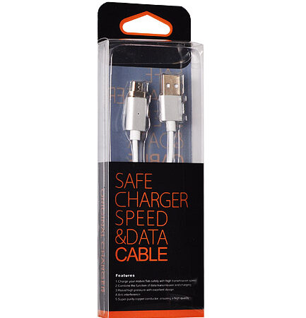USB kábel -mágneses fej USB Type C 1 méteres ezüst