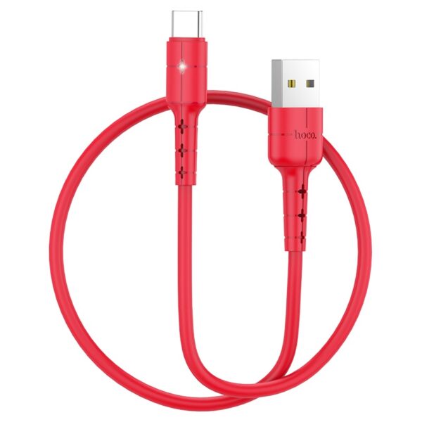 Hoco USB kábel X30 Star Type C kábel 1.2 méteres piros - Image 2