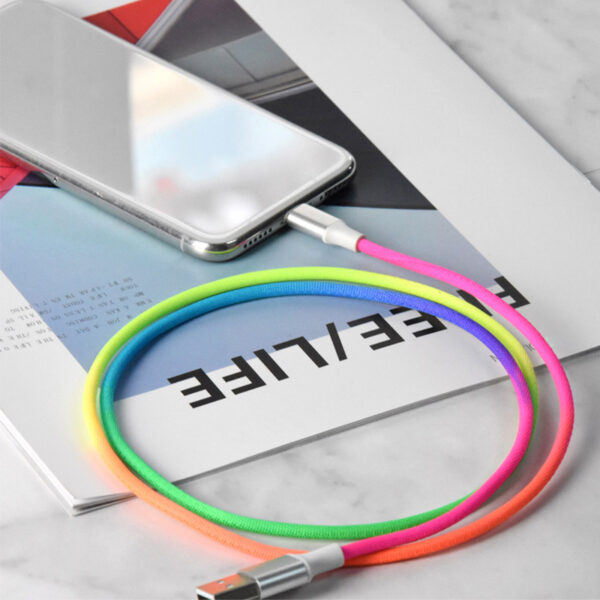 Rainbow USB Type C QC 3.0 1 méteres gyorstöltési funkció - Image 6