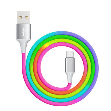 Rainbow USB Type C QC 3.0 1 méteres gyorstöltési funkció