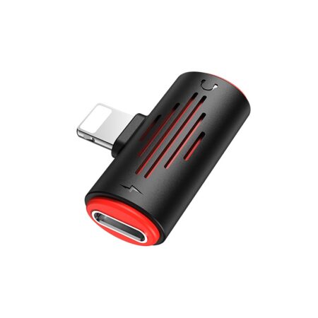Lightining Dual adapter 2IN1 töltés és fülhallgató csatlakozás egyszerre BOROFONE BV6 fekete