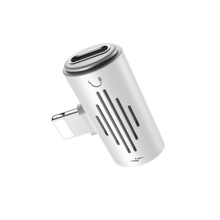 Lightining Dual adapter 2IN1 töltés és fülhallgató csatlakozás egyszerre BOROFONE BV6 fehér