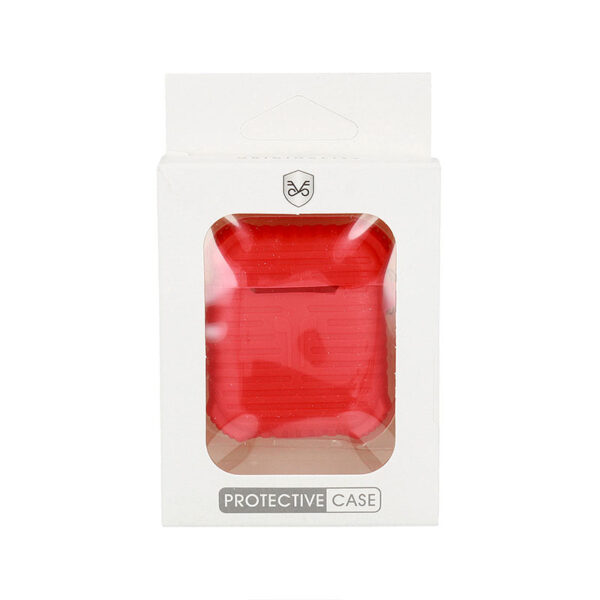 AirPods szilikon védőtok piros vastag bordázott - Image 2