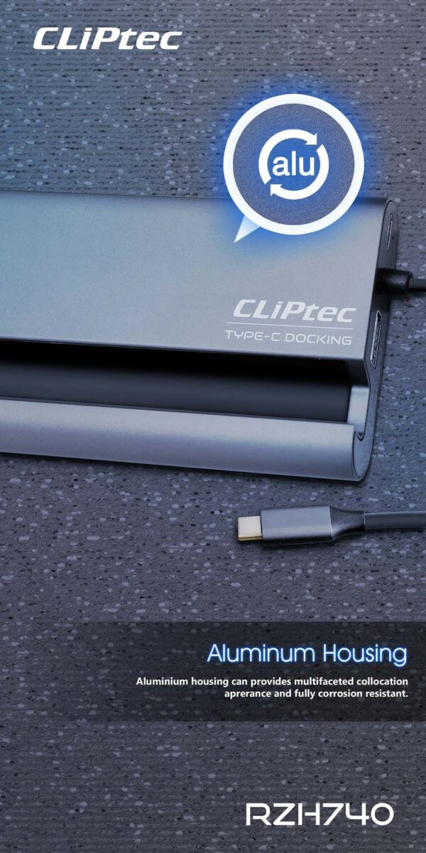 Type C HUB elosztó 3XUSB 3.1 + TYPE C + HDMI + VGA + RJ45 - VIEWNET-7 CliptecRZH740 - Image 8
