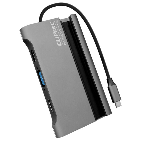 Type C HUB elosztó 3XUSB 3.1 + TYPE C + HDMI + VGA + RJ45 - VIEWNET-7 CliptecRZH740