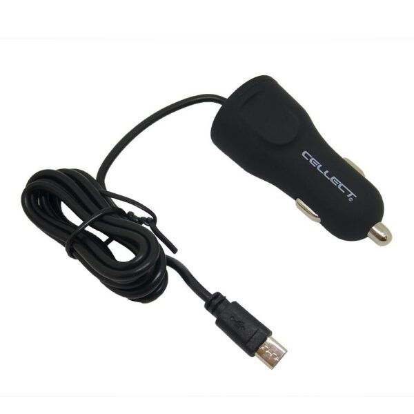 Cellect autós töltő Micro USB csatlakozással, 2.4A, Fekete