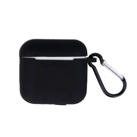 Apple Airpods Pro szilikon tok, védőtok, akasztóval, fekete