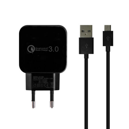 Gyorstöltő szett QC 3.0 fast charger fekete