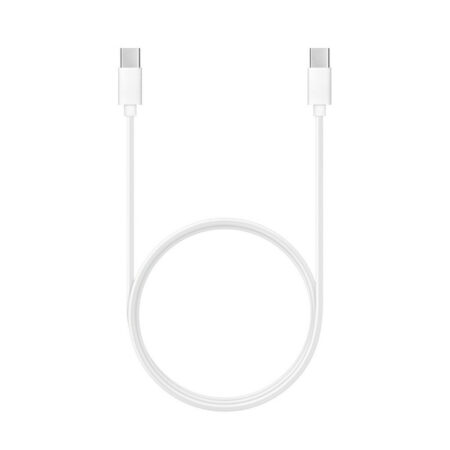 Type-C adatkábel, töltőkábel, Type-C - Type-C, USB-C, hosszított csatlakozóval 8mm, 1M 60W 3A, fehér, C296