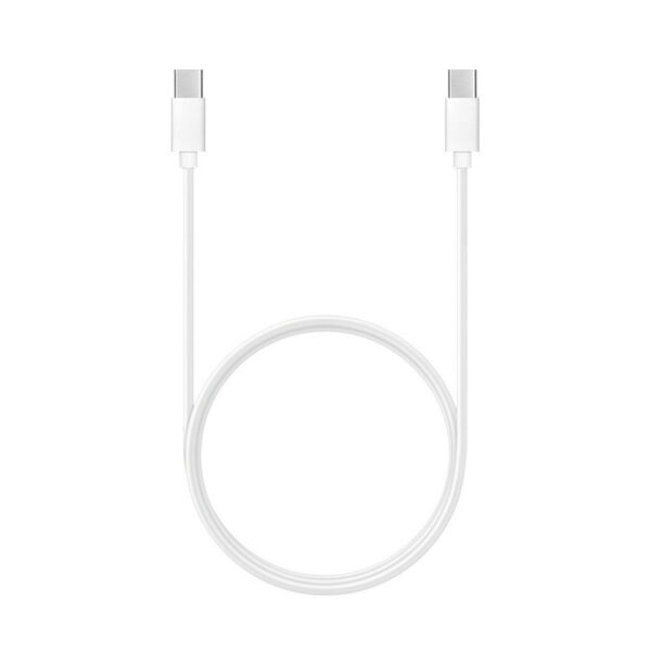 Type-C adatkábel, töltőkábel, Type-C - Type-C, USB-C, hosszított csatlakozóval 8mm, 1M 60W 3A, fehér, C296