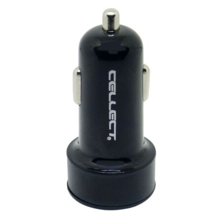 Cellect autós töltő adapter 2 USB csatalkozóval, 3.1A, Fekete