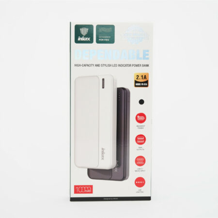 INKAX PB-01A 10.000mAh power bank led kijelzővel, usb-c és micro usb port
