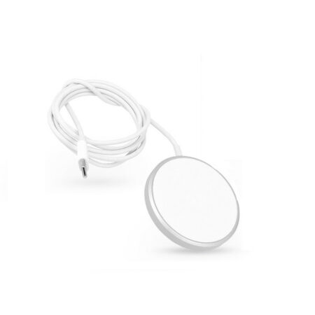 Qi univerzális mágneses vezeték nélküli töltő állomás - 15W - WS-18 MagSafe Magnetic Wireless Charger - white/silver - Qi szabvá